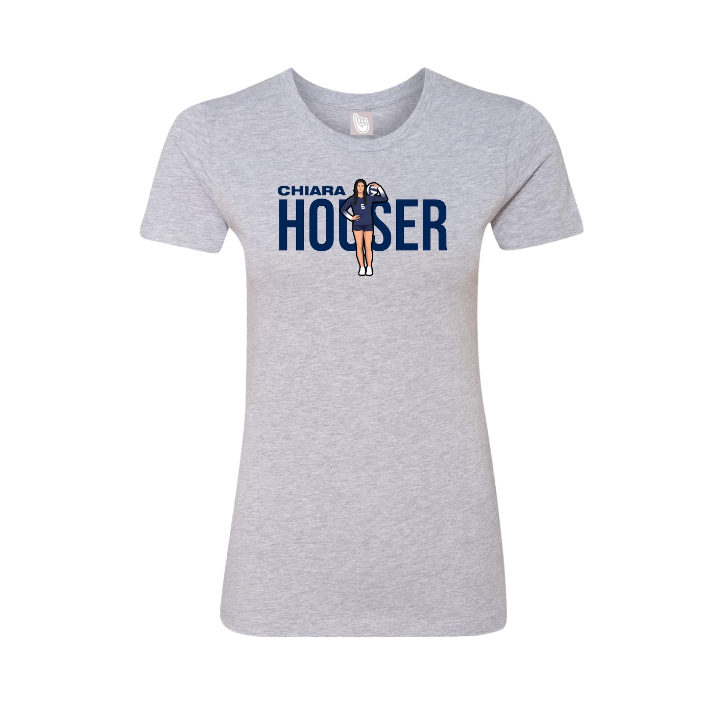 Fitted Women's Tee — Player Name in Grey