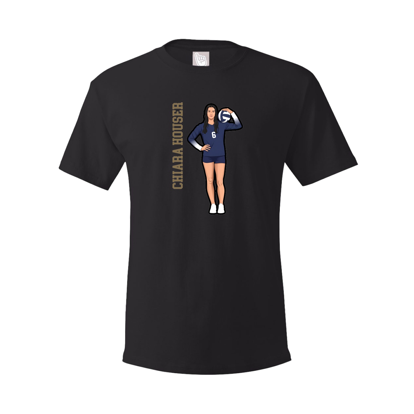 Youth Tee — Name Vertical in Black