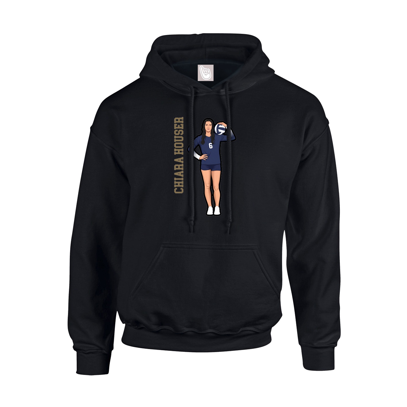 Youth Hoodie — Name Vertical in Black