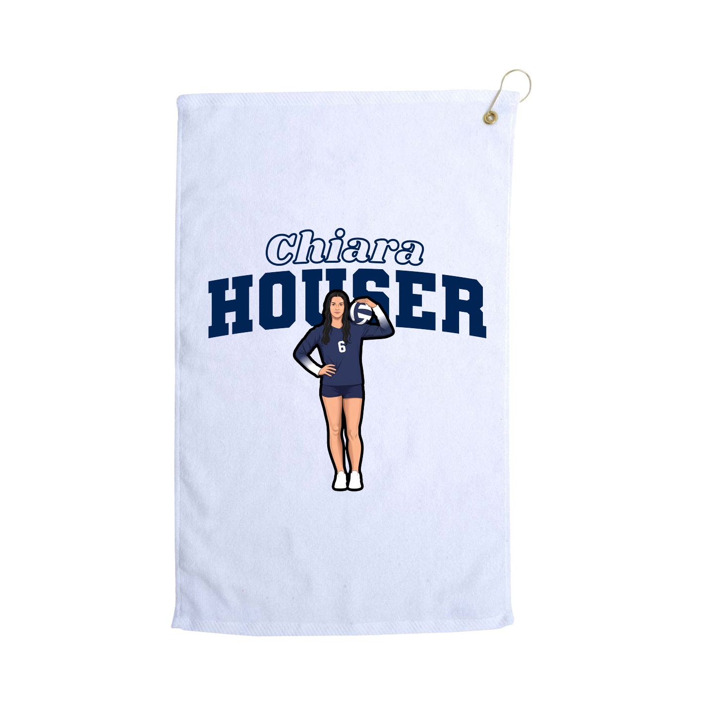 Golf Towel — Name Arch in White