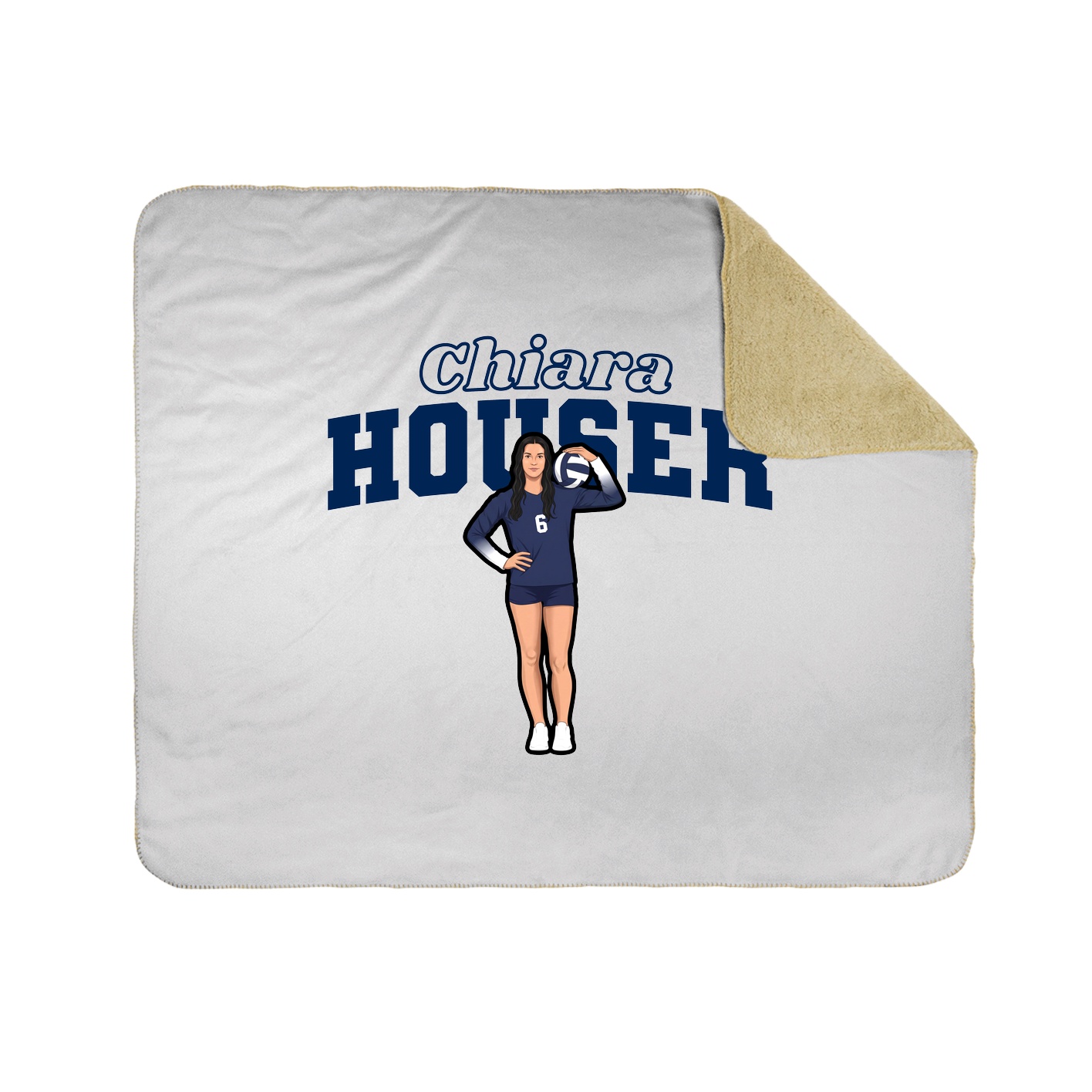 Throw Blanket — Name Arch in White