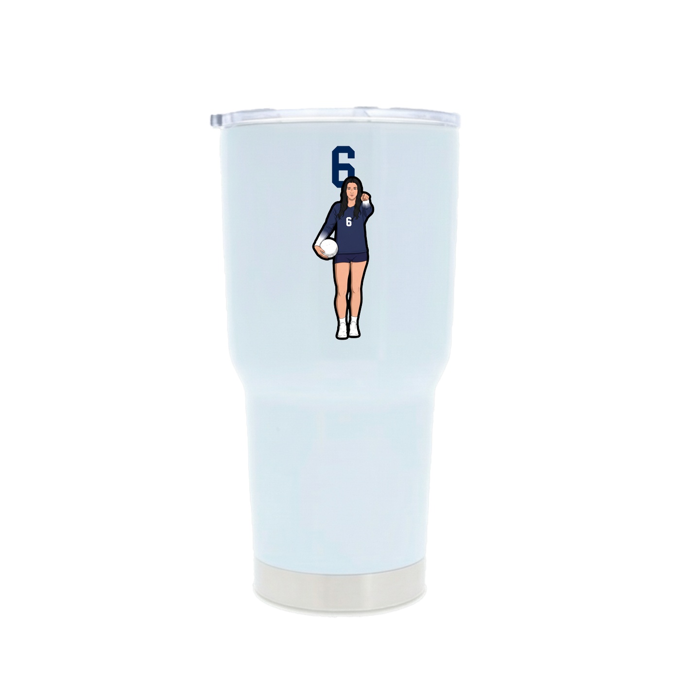 30oz Stainless Steel Tumbler — Number Top in White