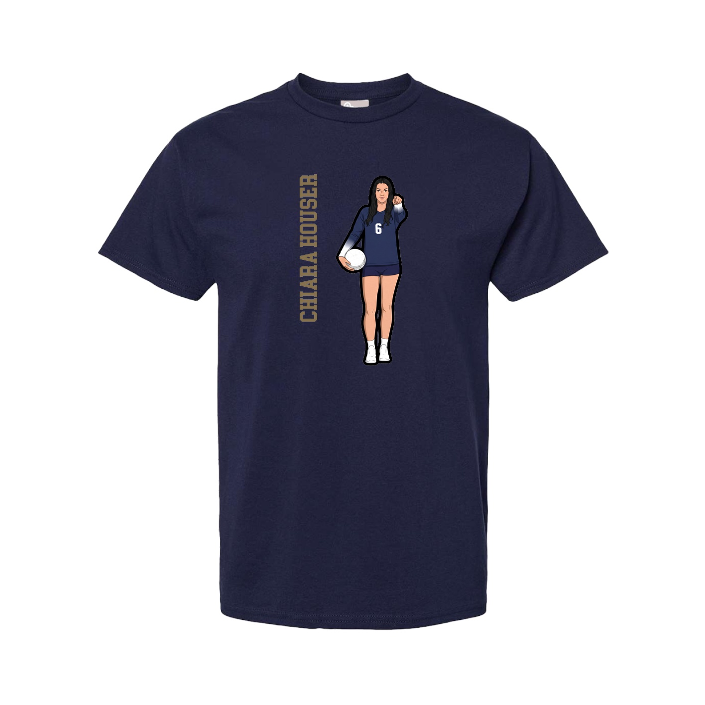 Youth Tee — Name Vertical in Navy