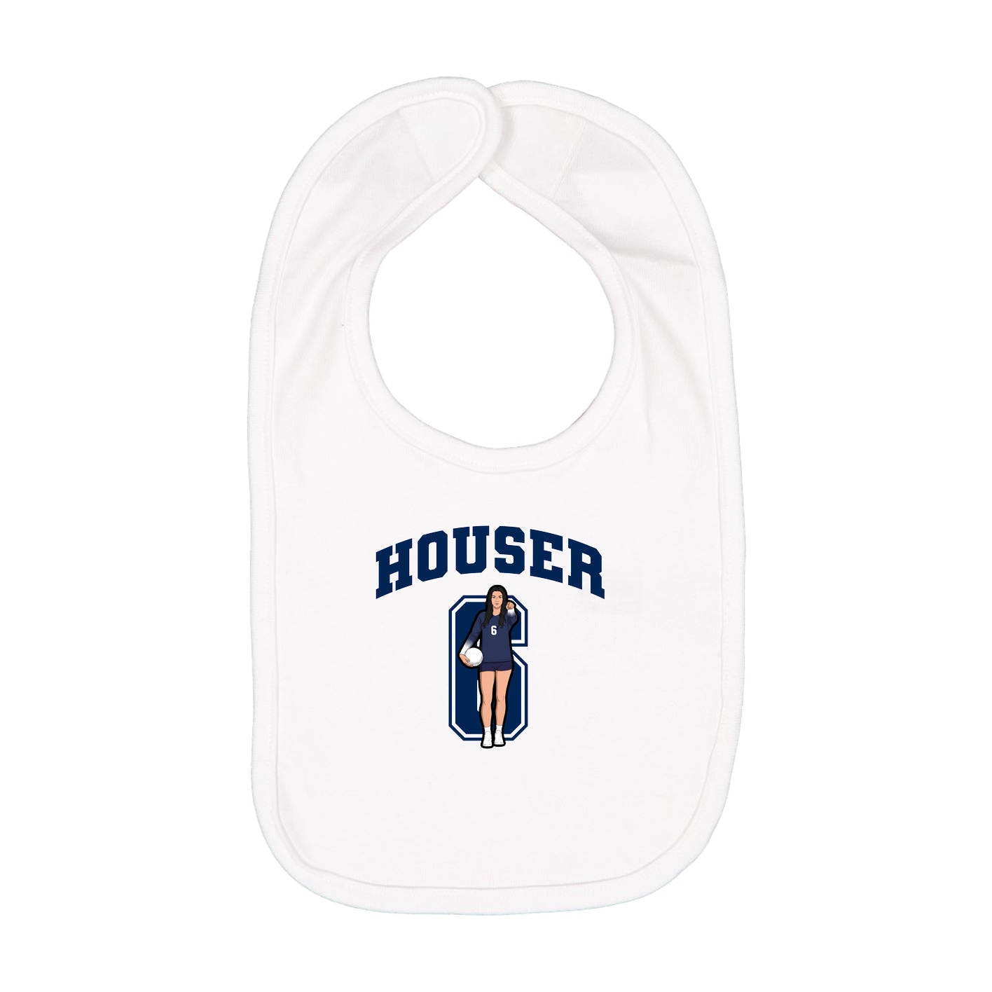 Infant Bib — Number in White