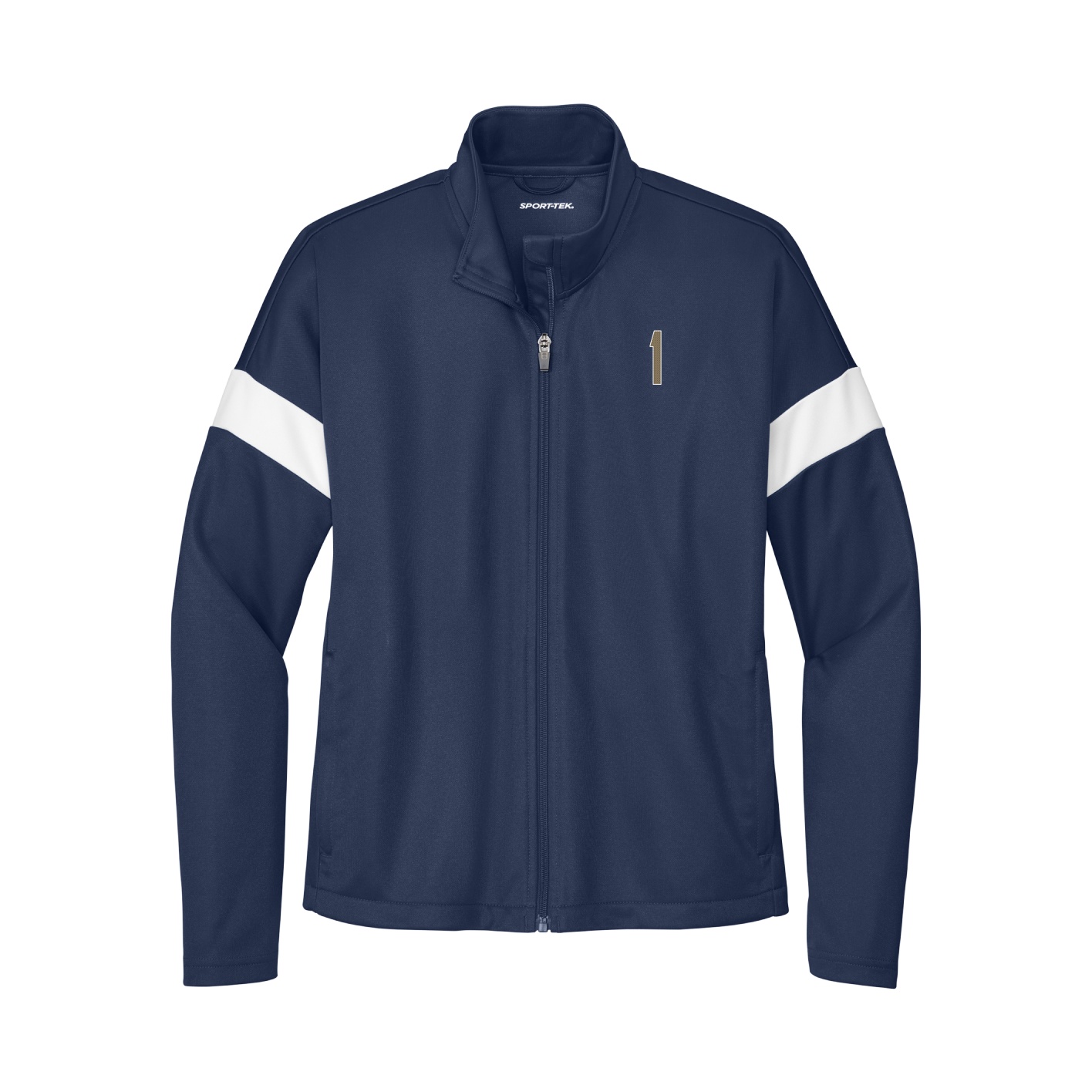 Womens Team Travel Full-Zip Jacket — Front Shirsy in Navy/White