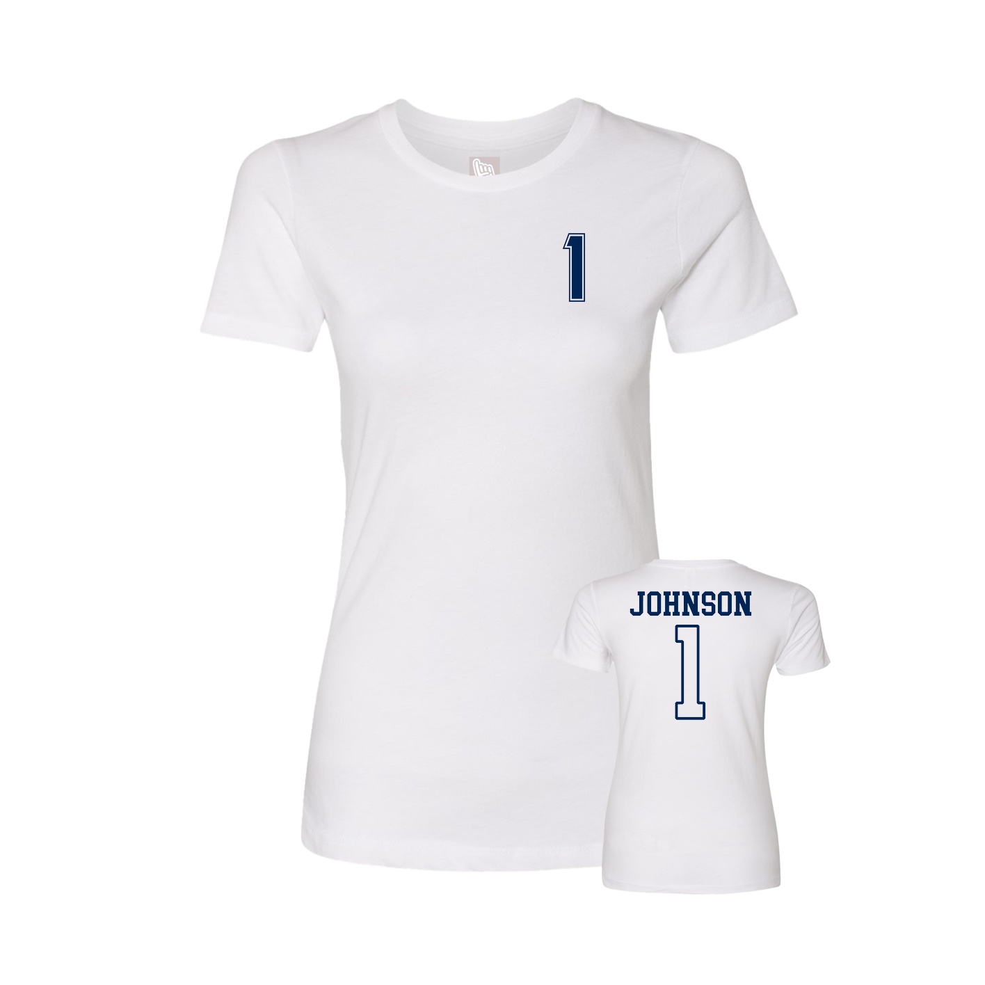 Fitted Women's Tee — Chest Back in White
