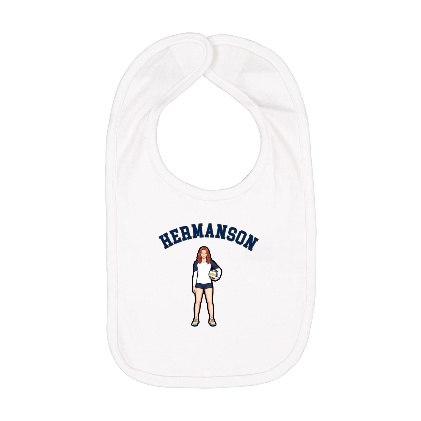 Infant Bib — Shirsey Arch in White
