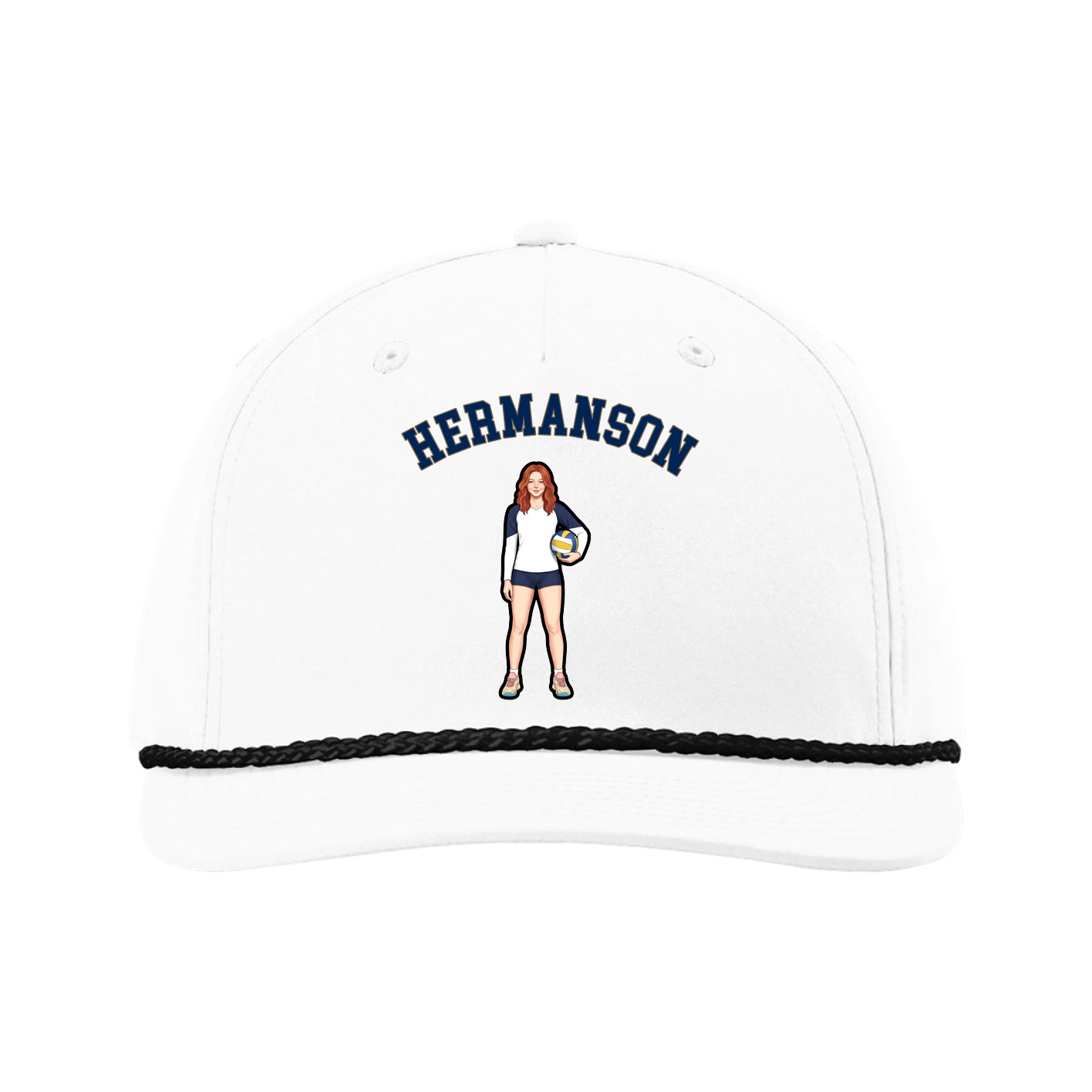 Five-Panel Classic Rope Cap — Shirsey Arch in White