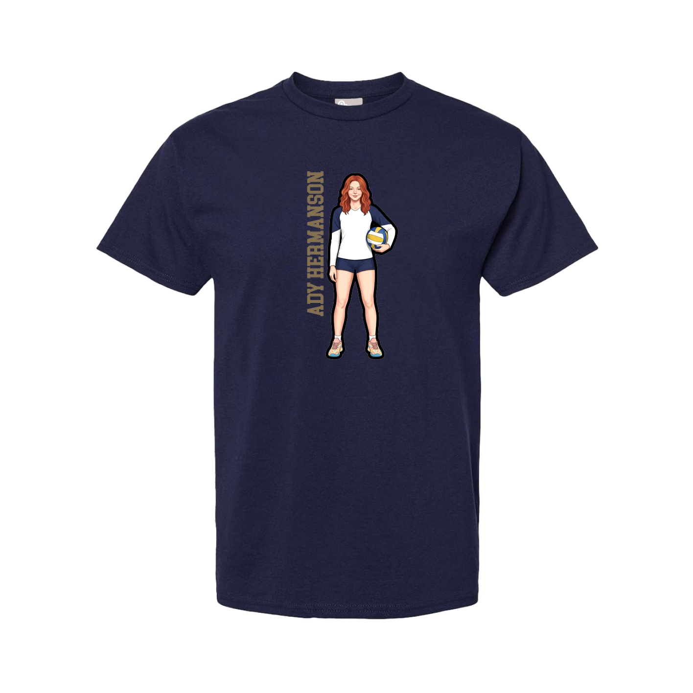 Youth Tee — Name Vertical in Navy