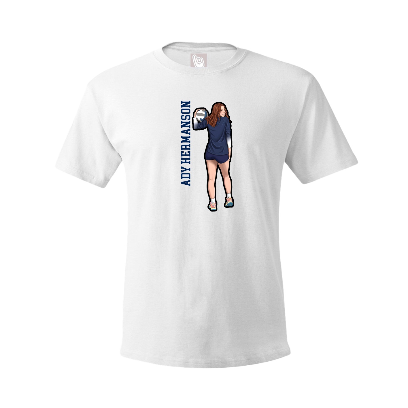 Tee — Name Vertical in White