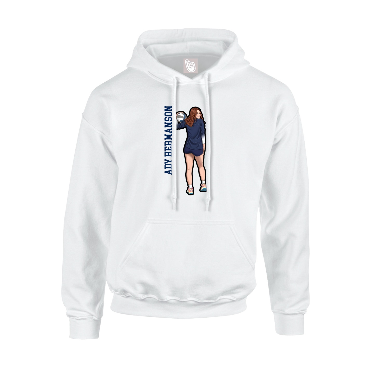 Hoodie — Name Vertical in White