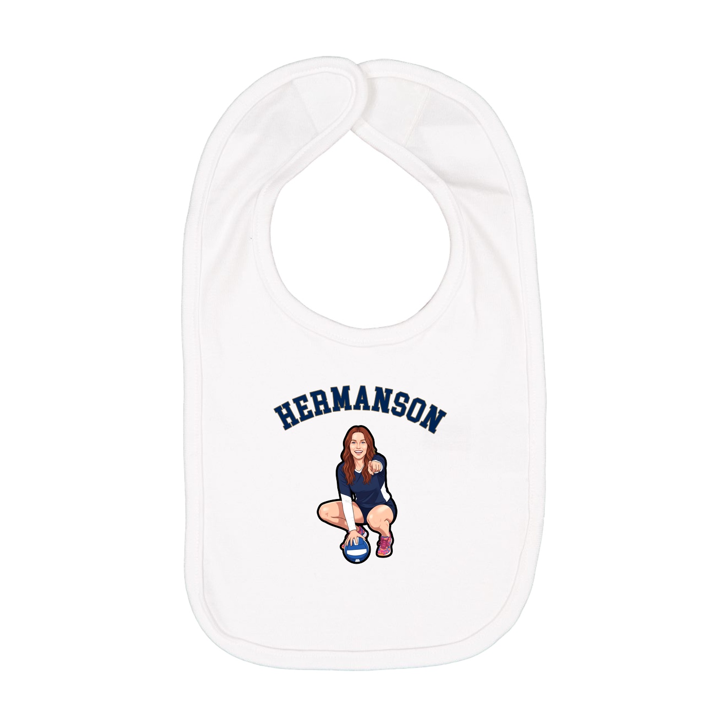 Infant Bib — Shirsey Arch in White