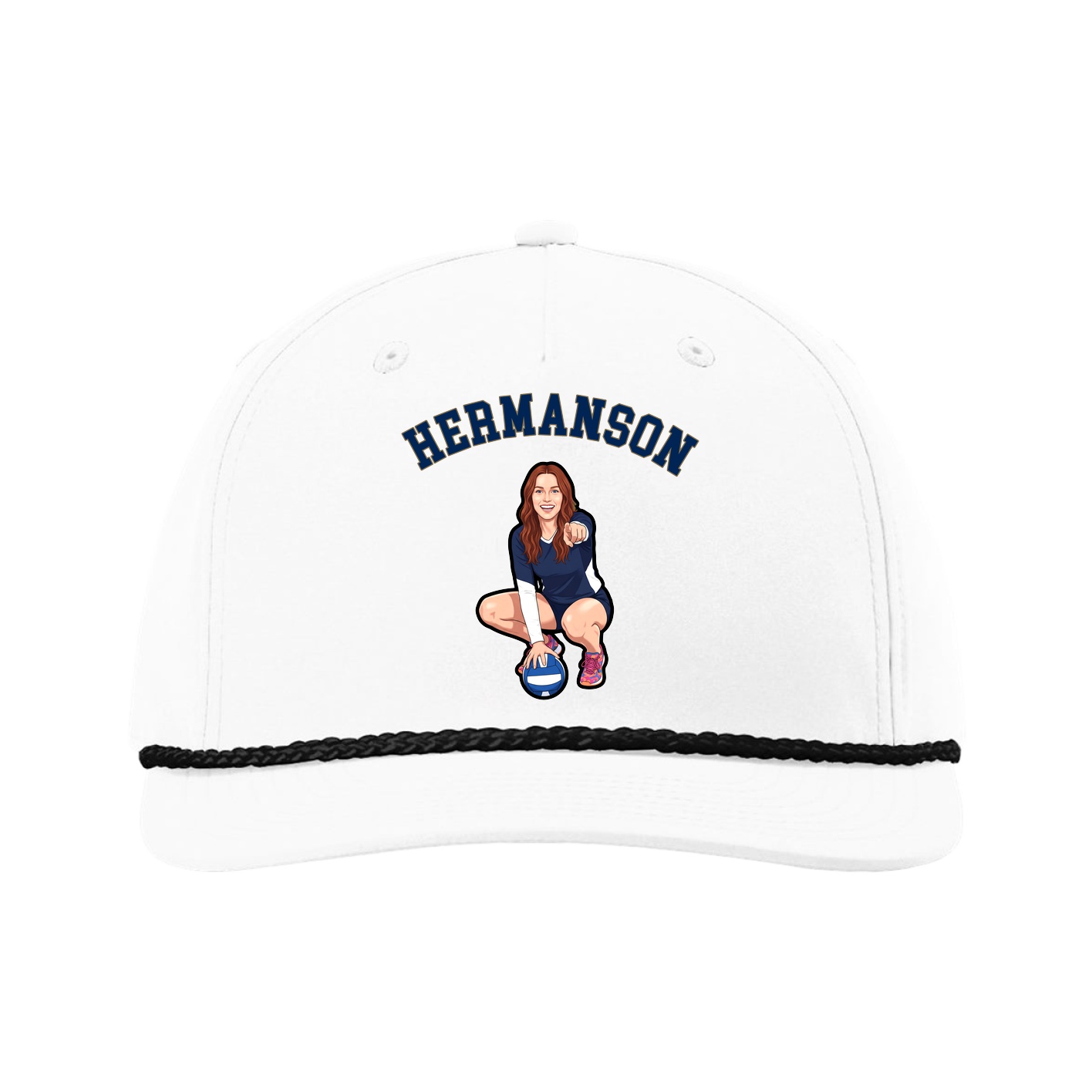 Five-Panel Classic Rope Cap — Shirsey Arch in White