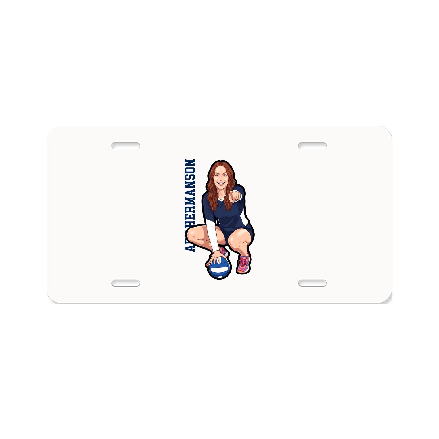 License Plate — Name Vertical in Classic