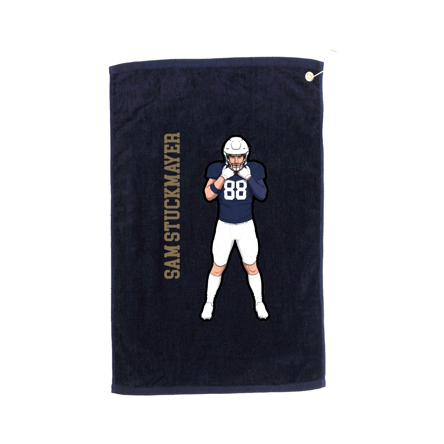 Golf Towel — Name Vertical in Navy