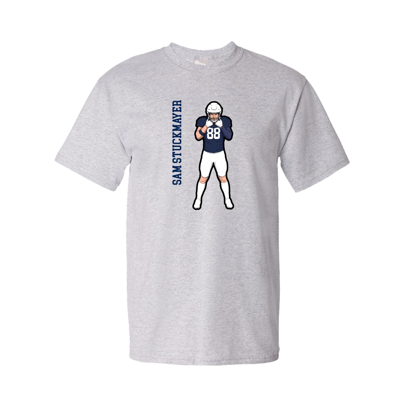Tee — Name Vertical in Grey