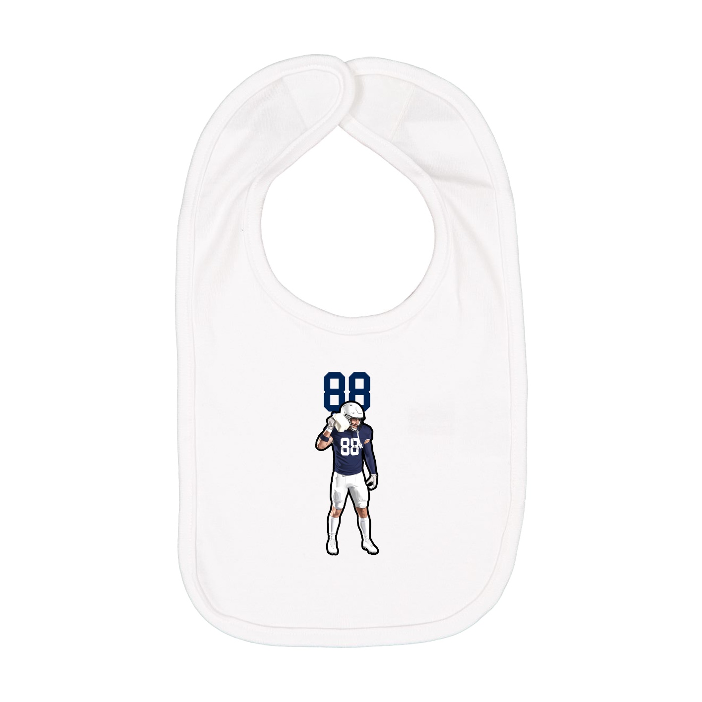 Infant Bib — Number Top in White