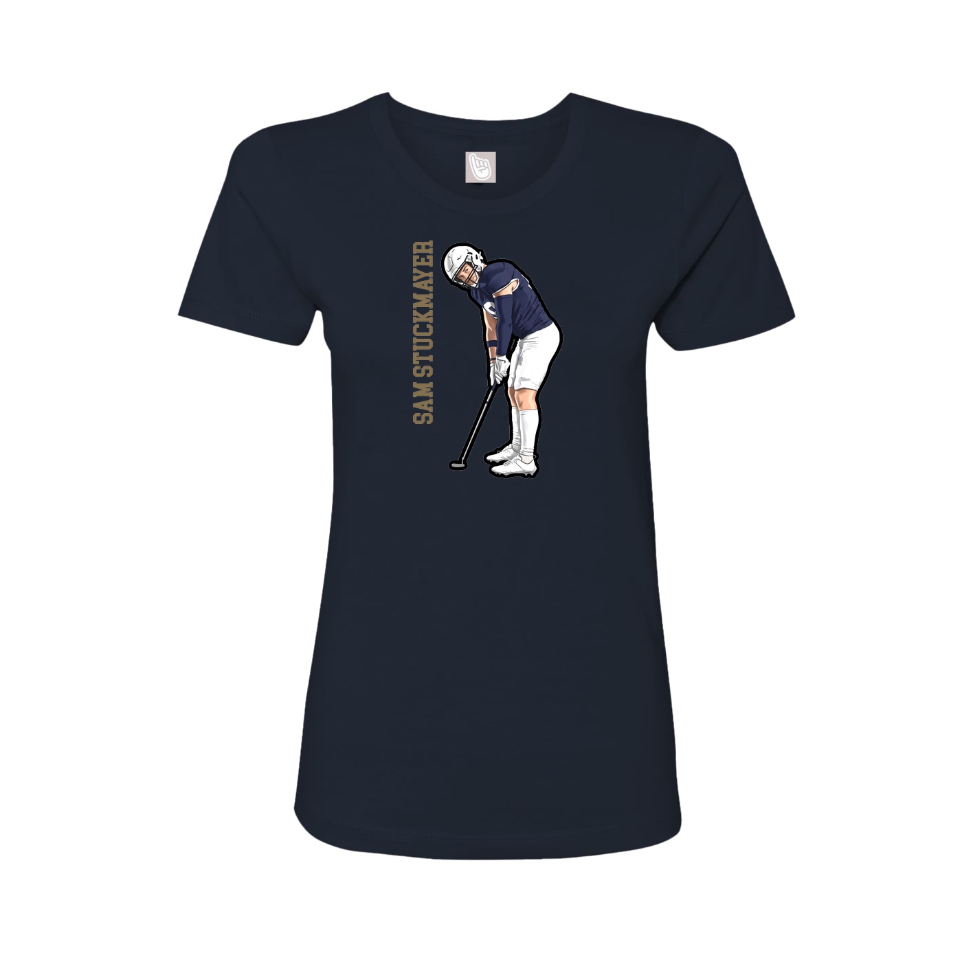 Womens Tee — Name Vertical in Navy