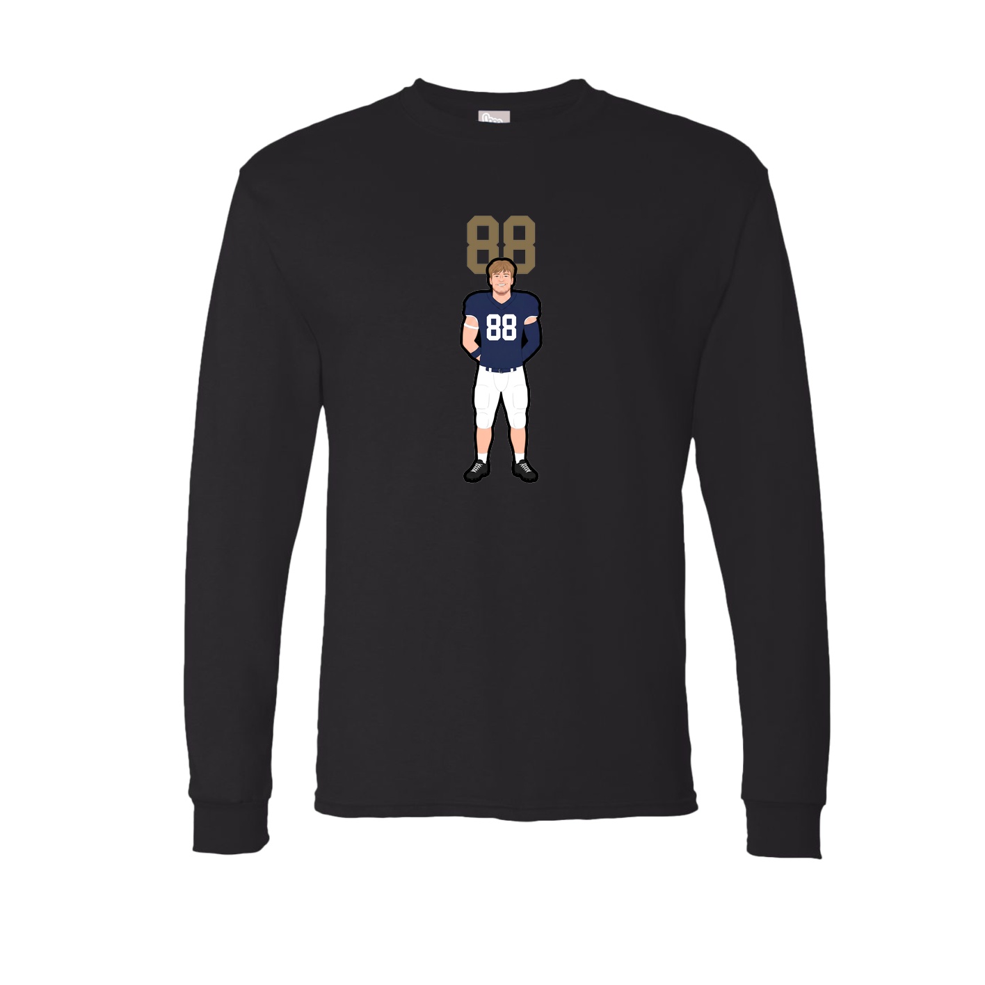 Long Sleeve Tee — Number Top in Black