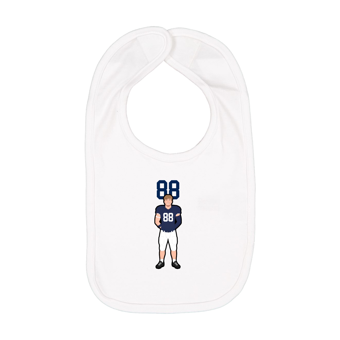 Infant Bib — Number Top in White