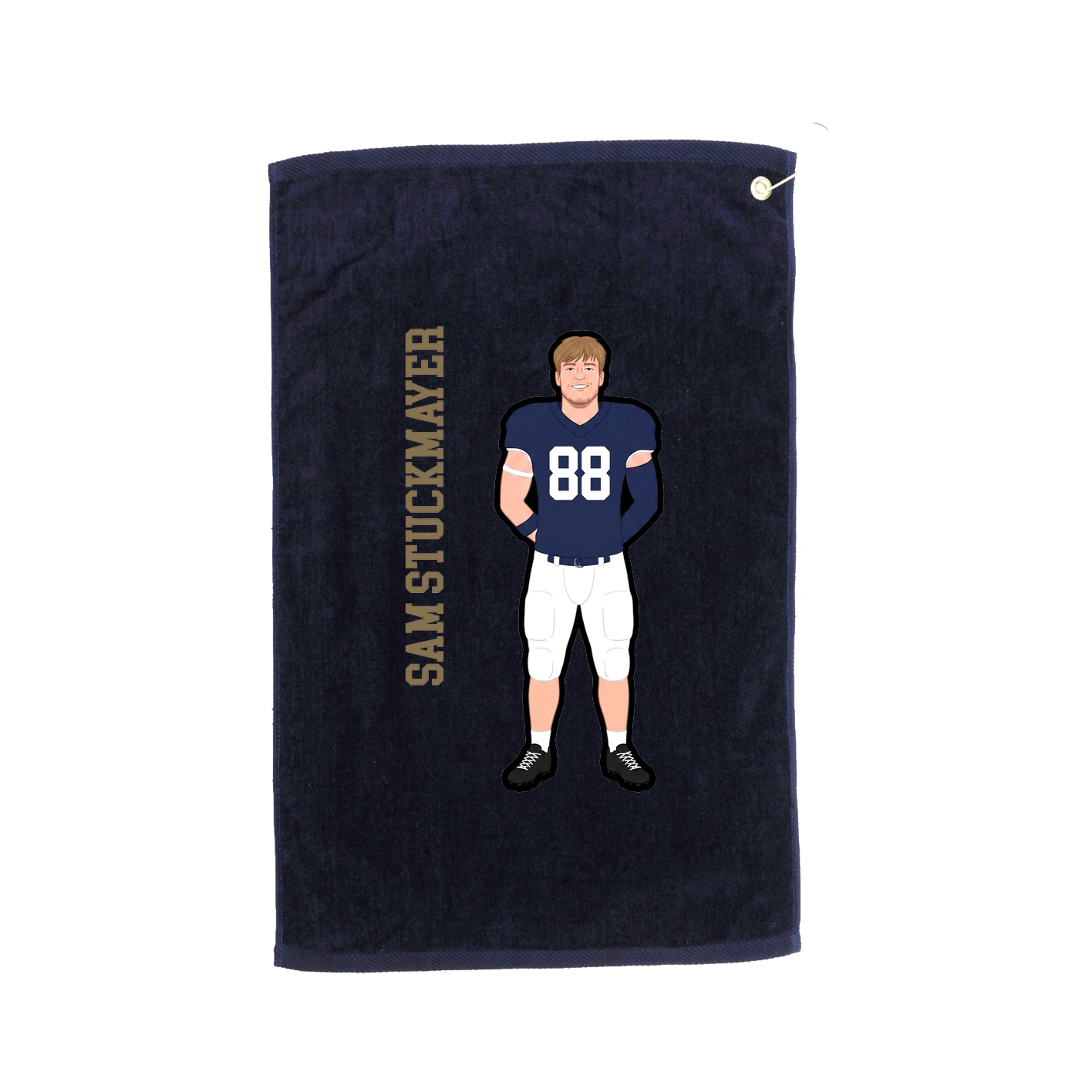 Golf Towel — Name Vertical in Navy