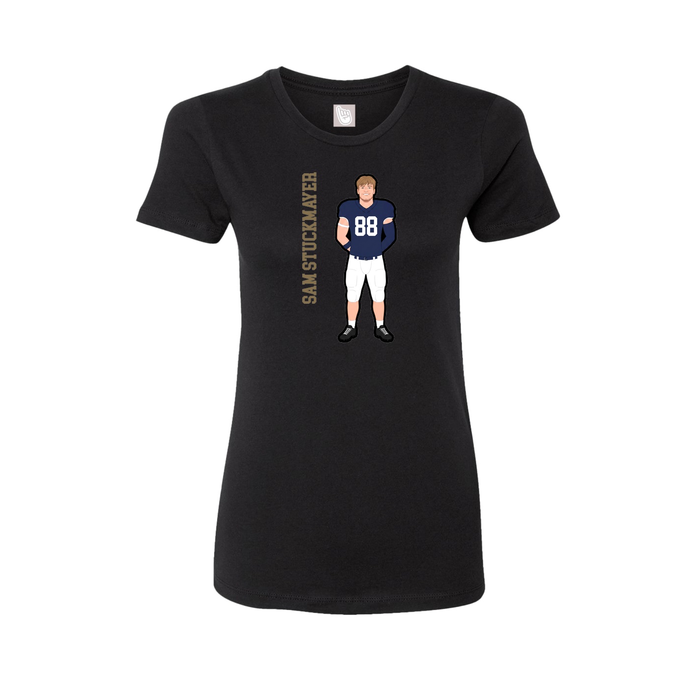 Womens Tee — Name Vertical in Black