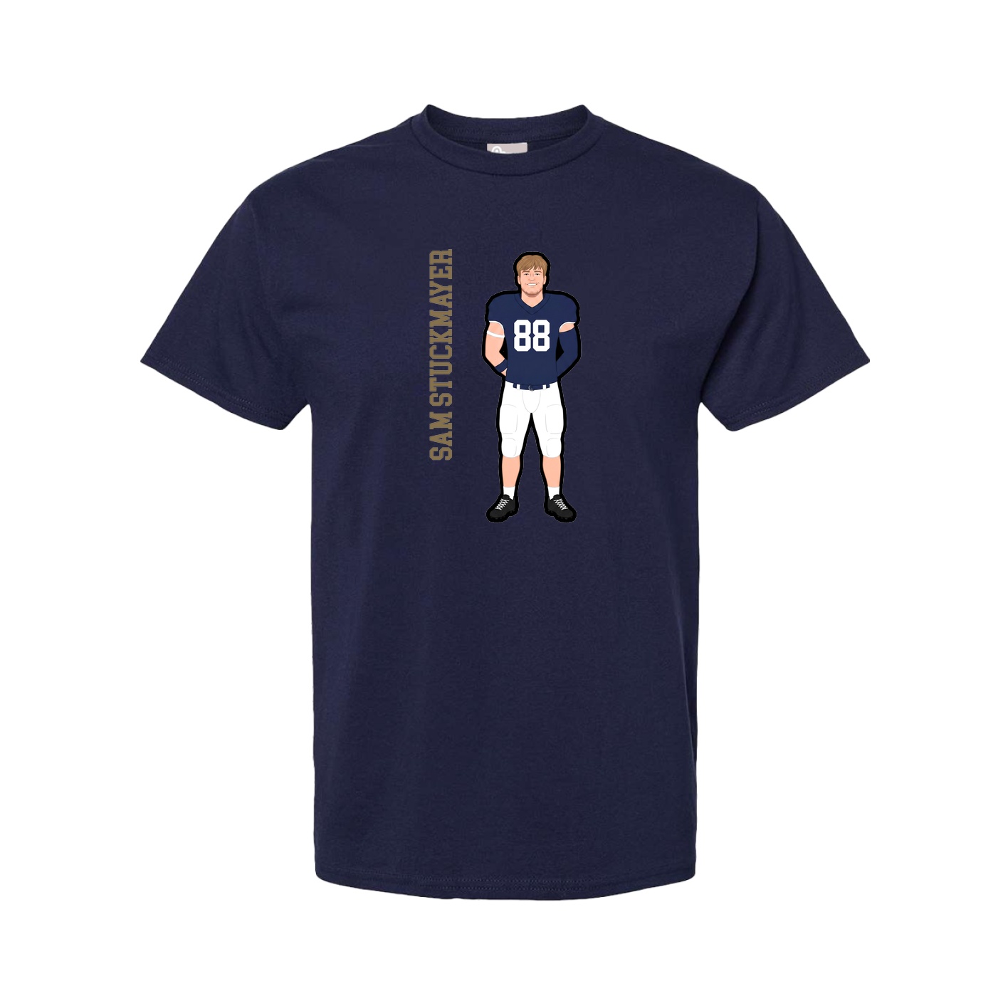 Youth Tee — Name Vertical in Navy