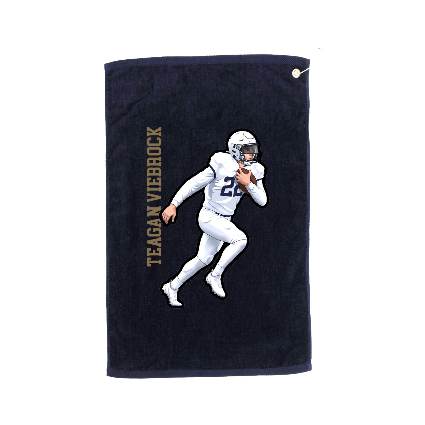 Golf Towel — Name Vertical in Navy