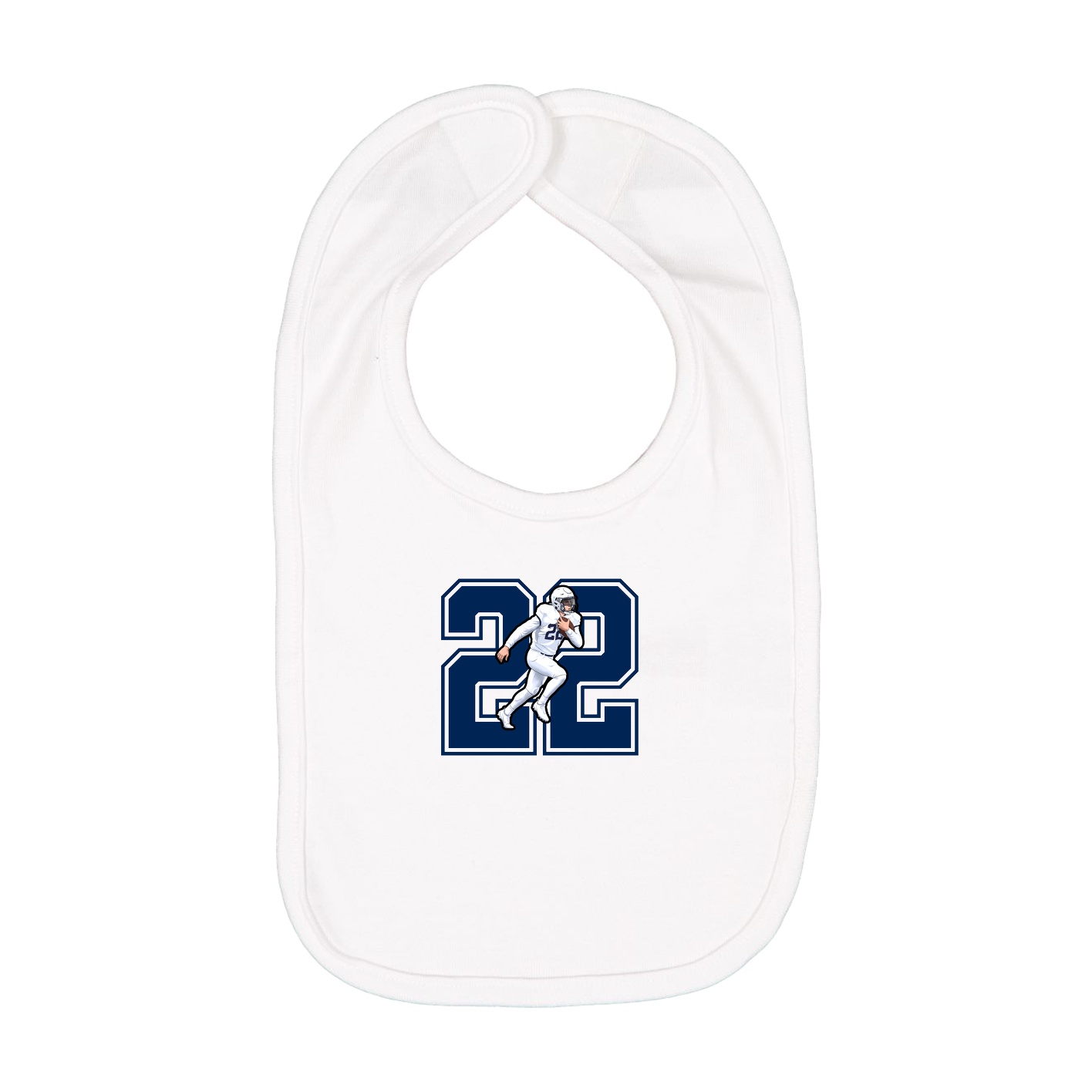 Infant Bib — Number in White