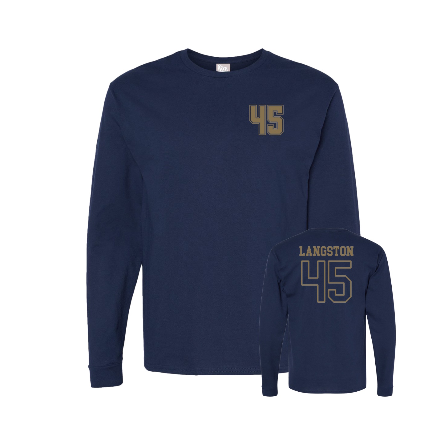 Long Sleeve Tee — Chest Back in Navy