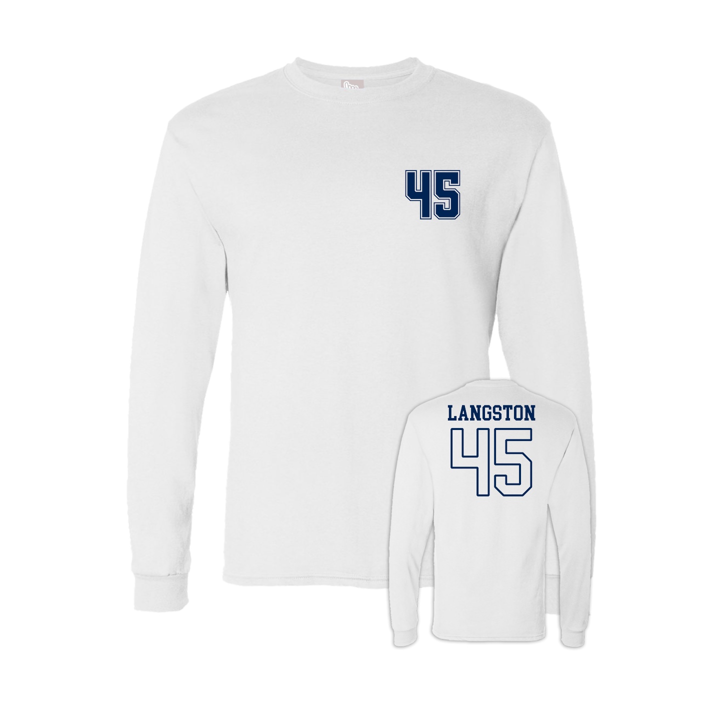 Long Sleeve Tee — Chest Back in White