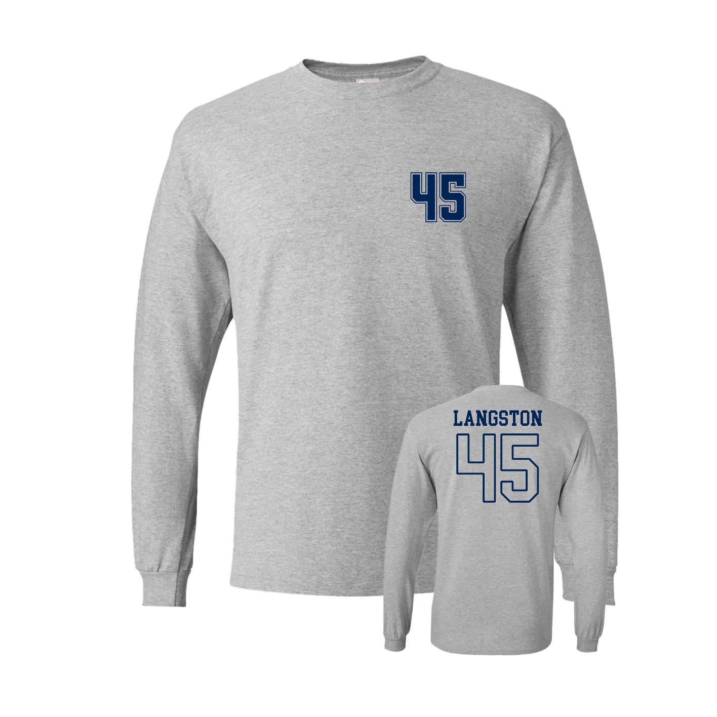 Long Sleeve Tee — Chest Back in Grey