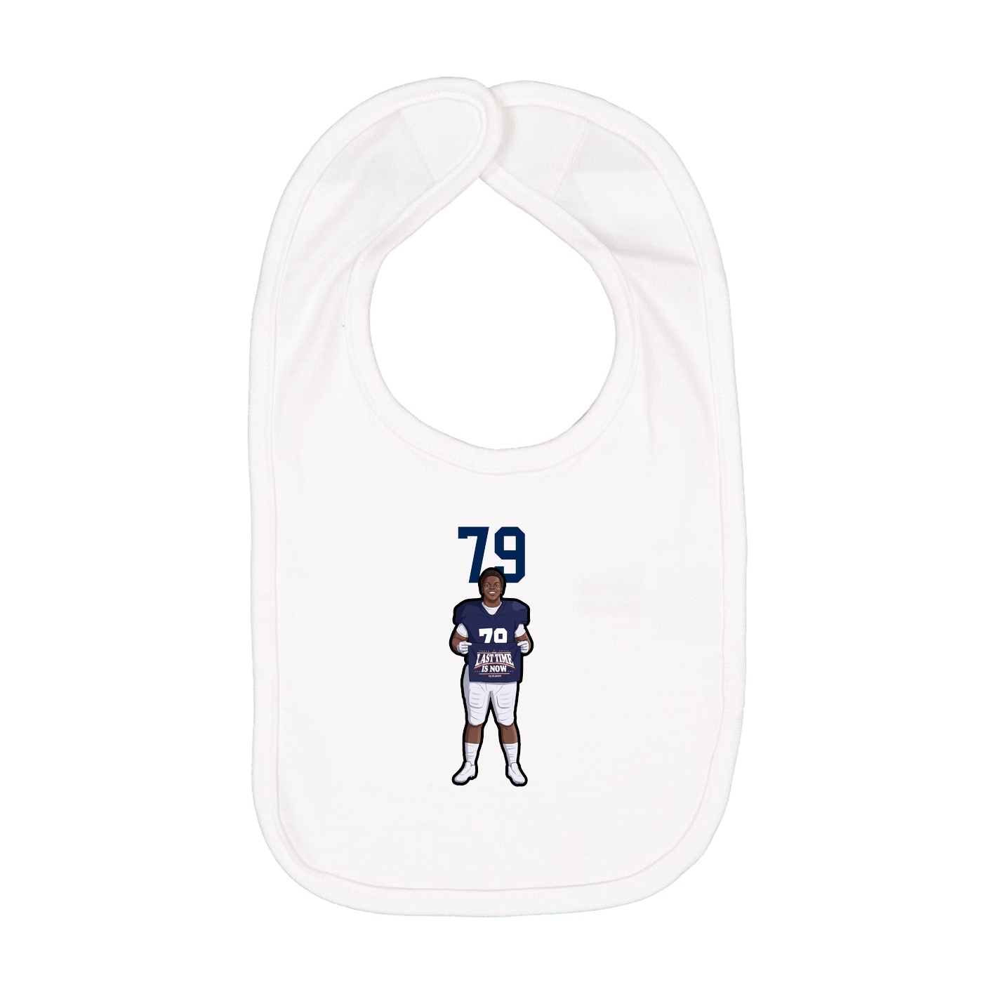 Infant Bib — Number Top in White