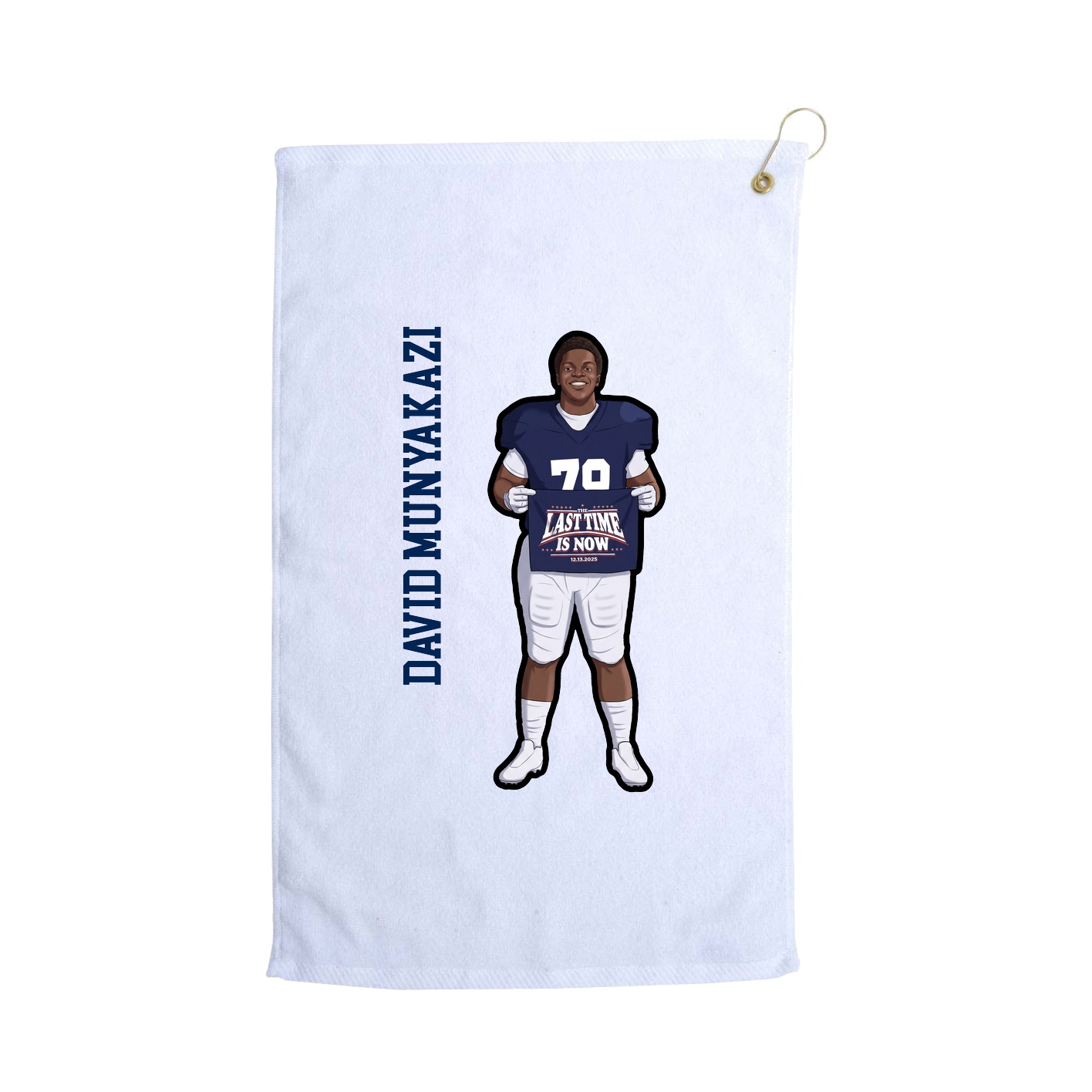 Golf Towel — Name Vertical in White