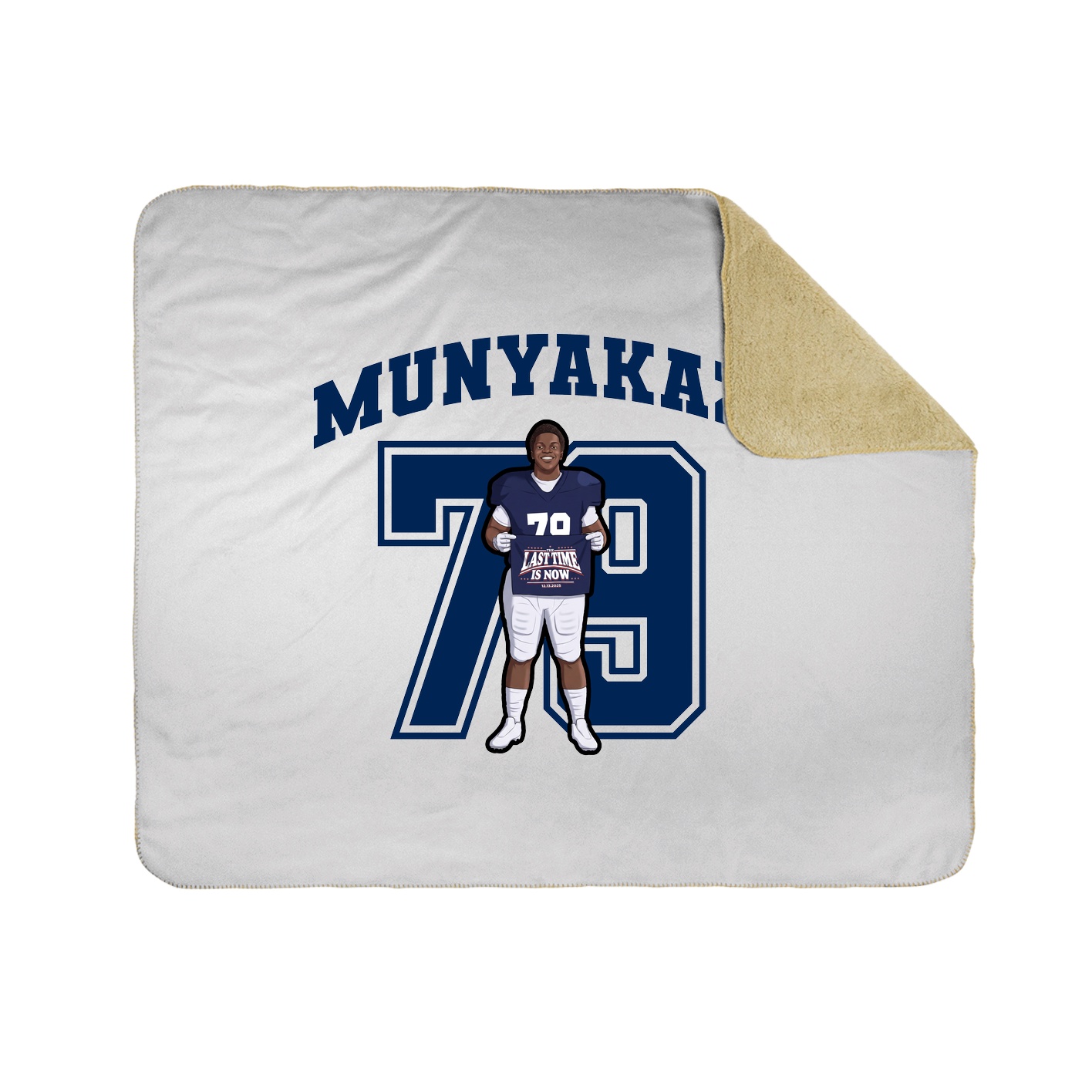 Throw Blanket — Number in White
