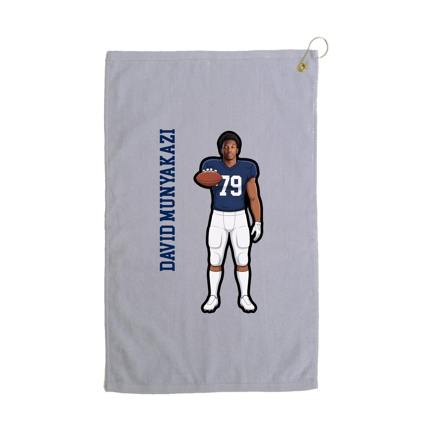 Golf Towel — Name Vertical in Grey