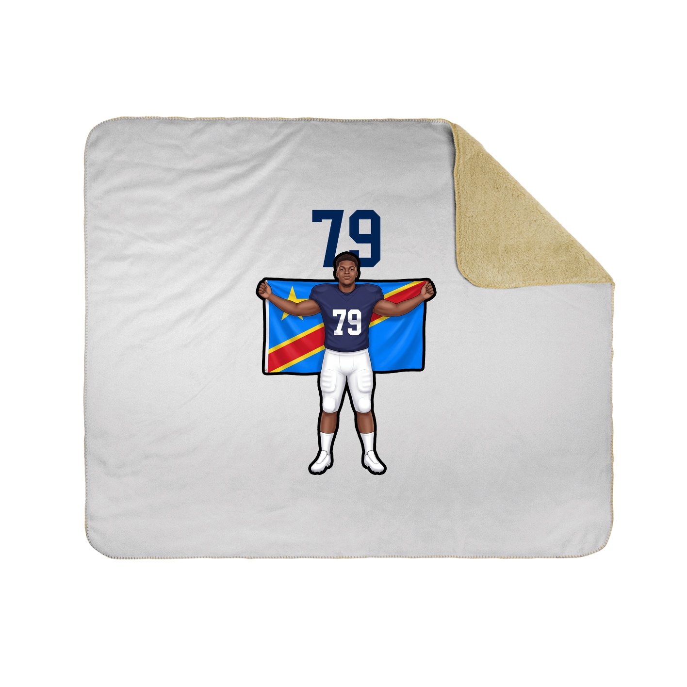 Throw Blanket — Number Top in White