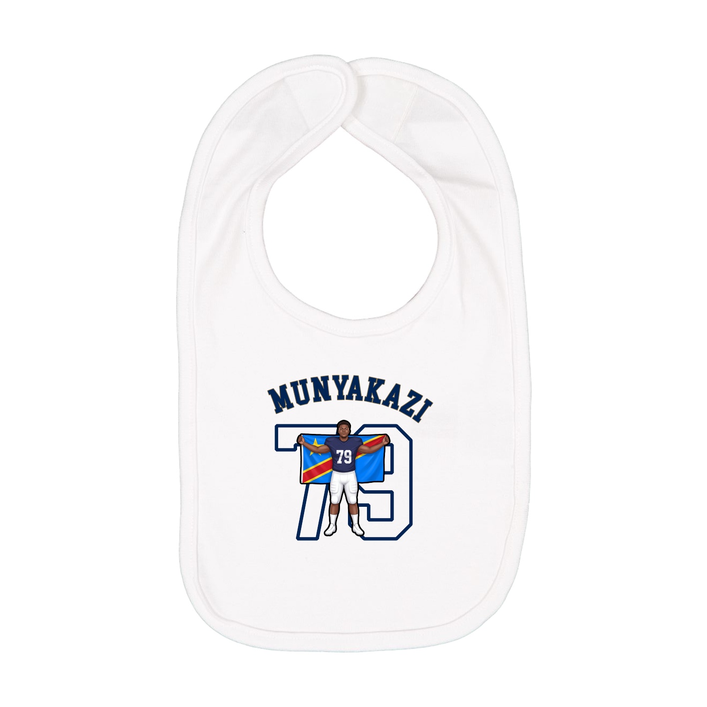 Infant Bib — Shirsey Arch in White