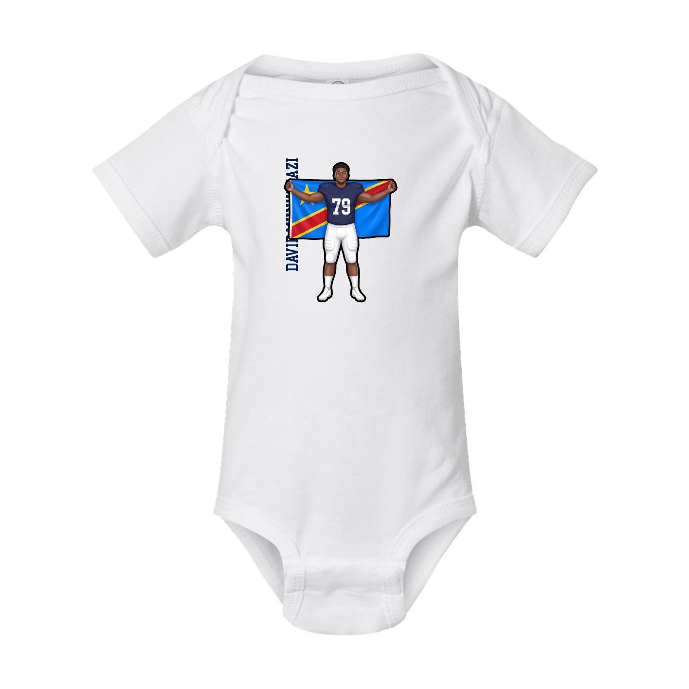 Baby Onesie — Name Vertical in White