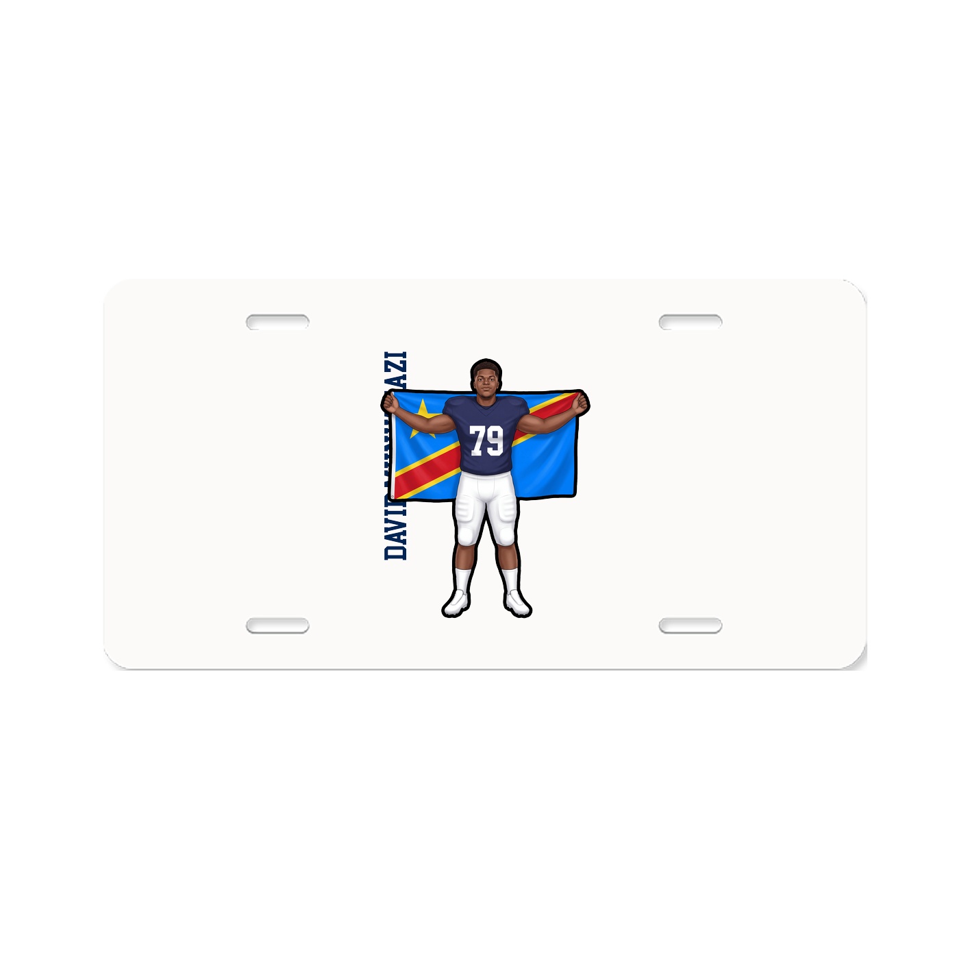 License Plate — Name Vertical in Classic