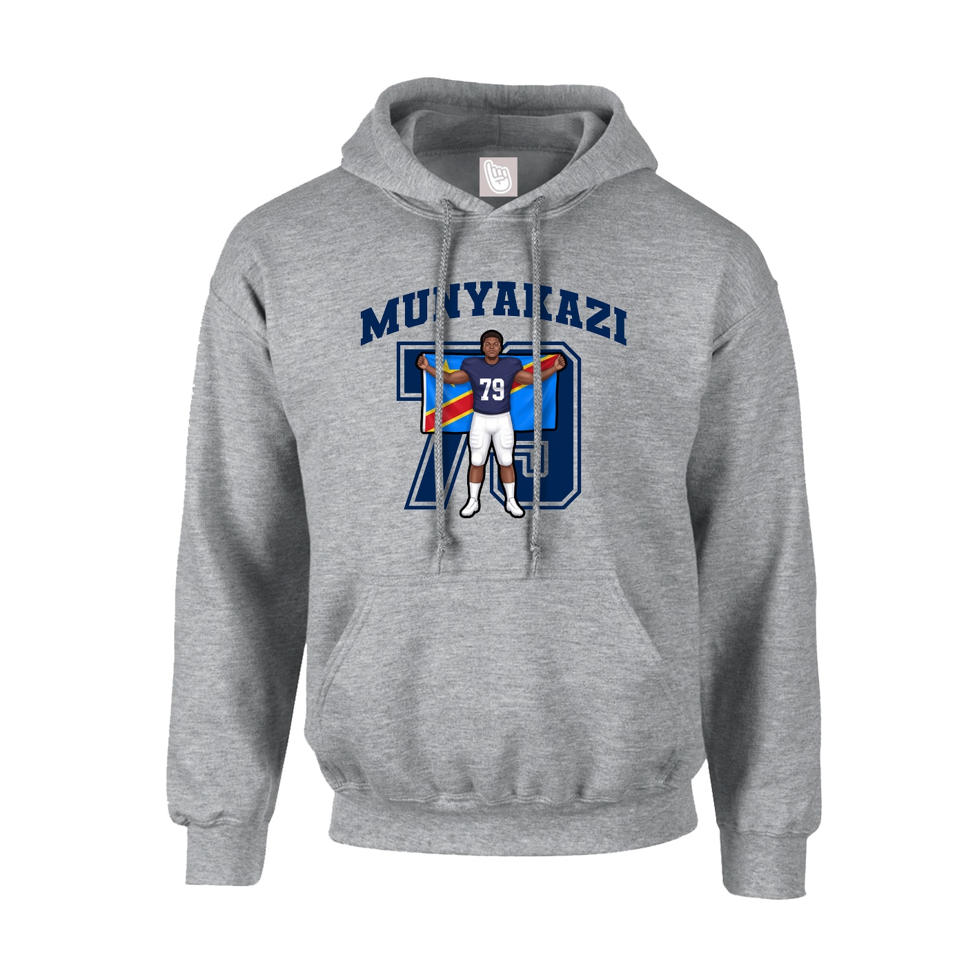 Youth Hoodie — Number in Grey