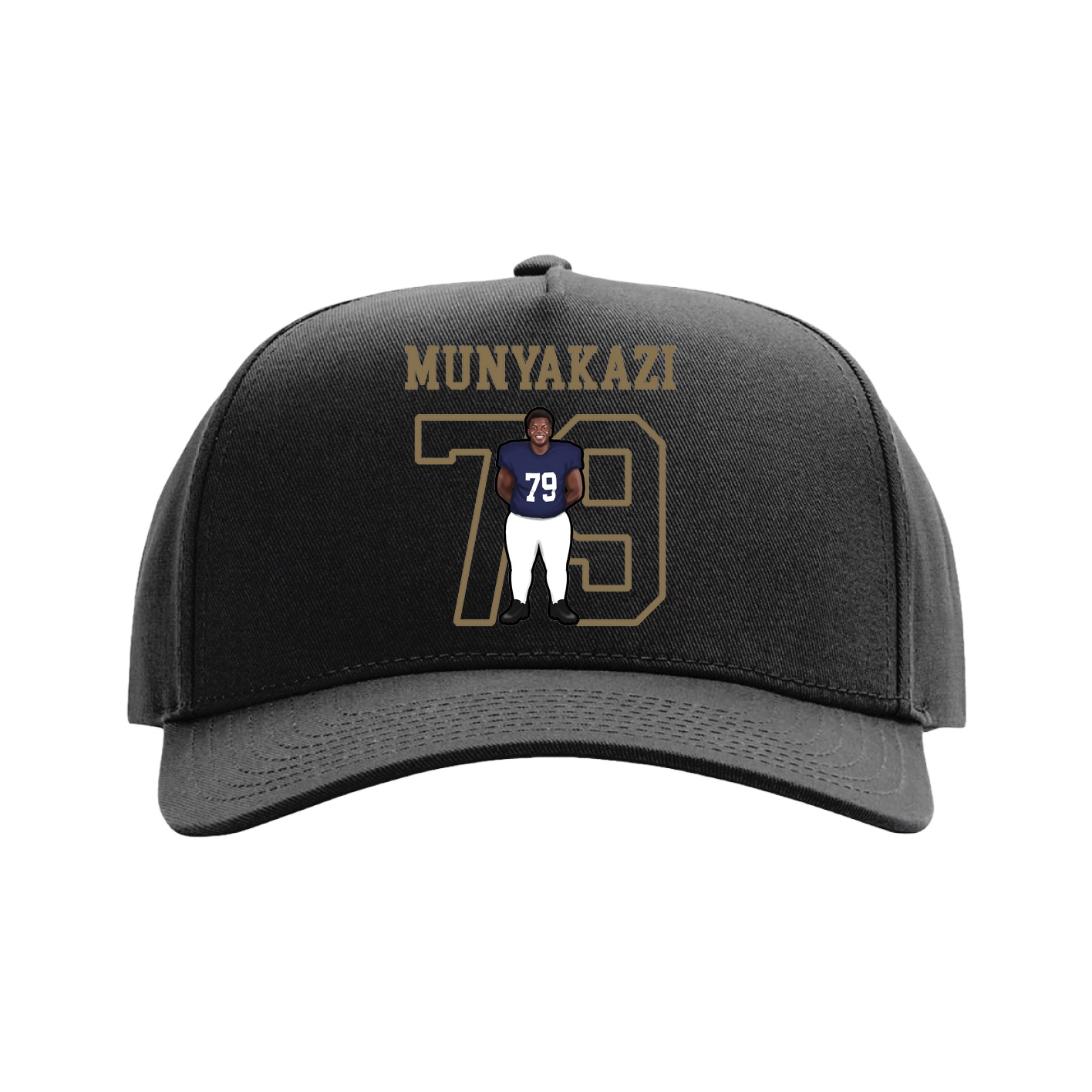 Full Fabric Five-Panel Champ Cap — Shirsey in Black