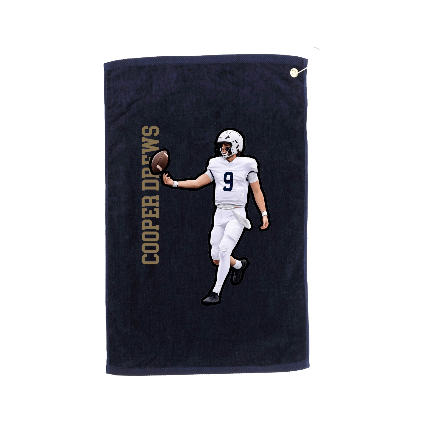 Golf Towel — Name Vertical in Navy