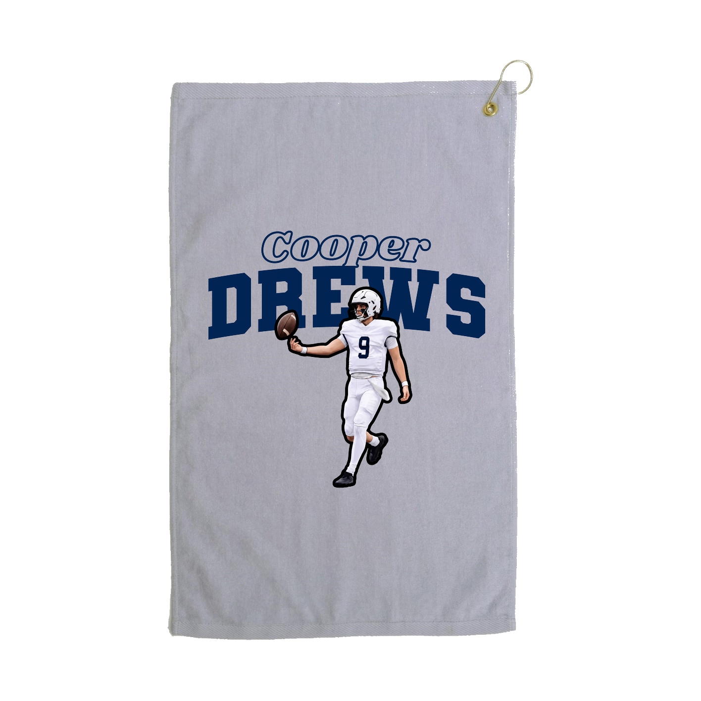 Golf Towel — Name Arch in Grey