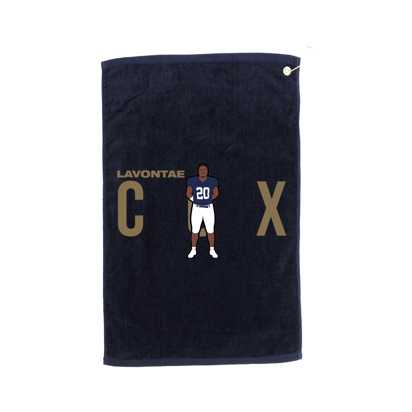 Golf Towel — Player Name in Navy