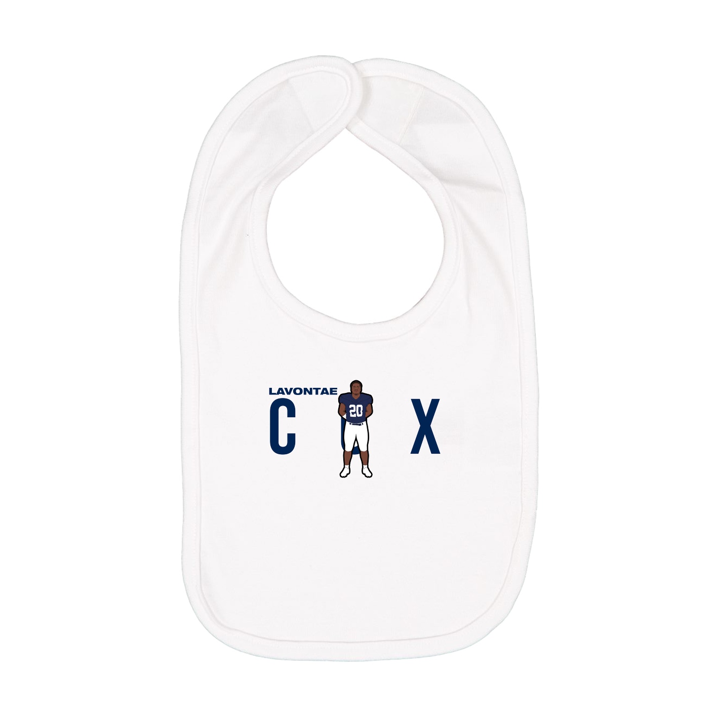 Infant Bib — Player Name in White