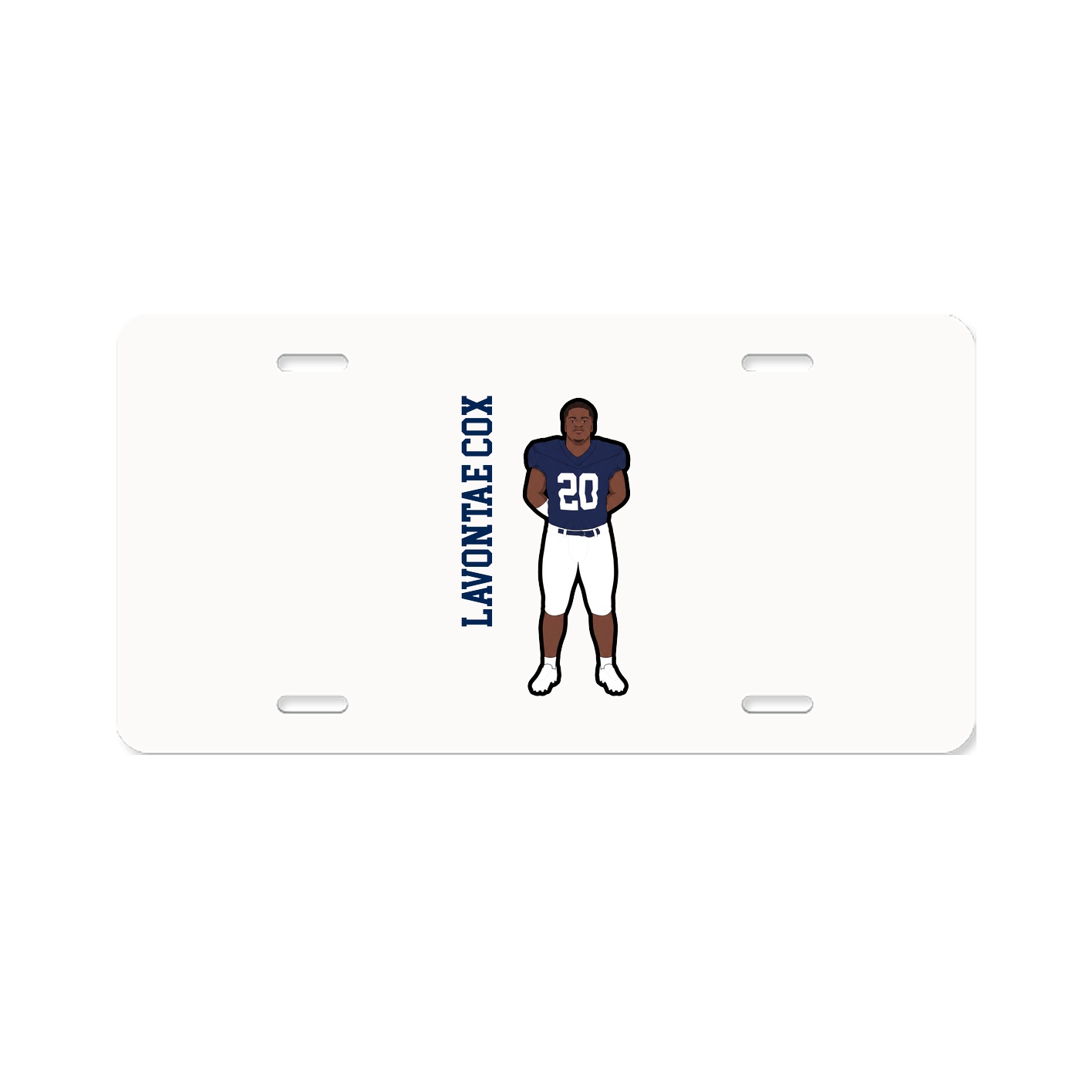 License Plate — Name Vertical in Classic