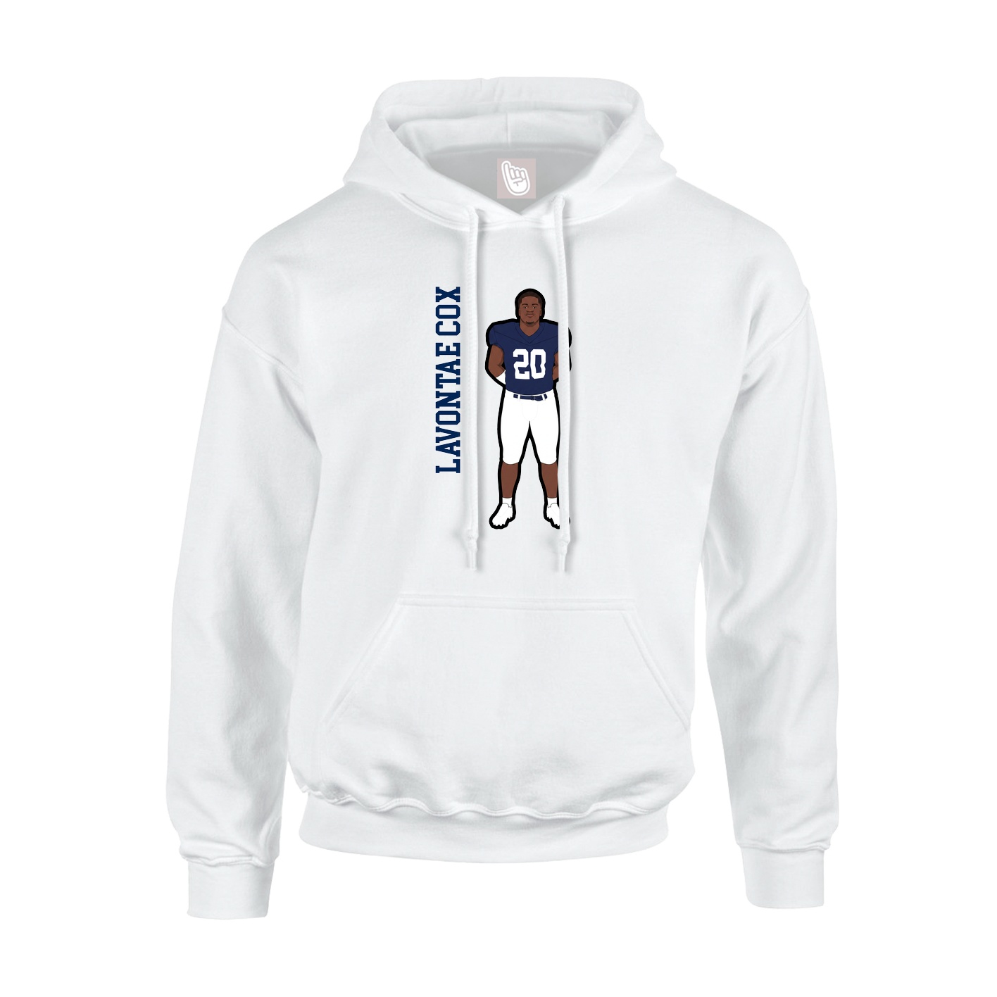 Hoodie — Name Vertical in White