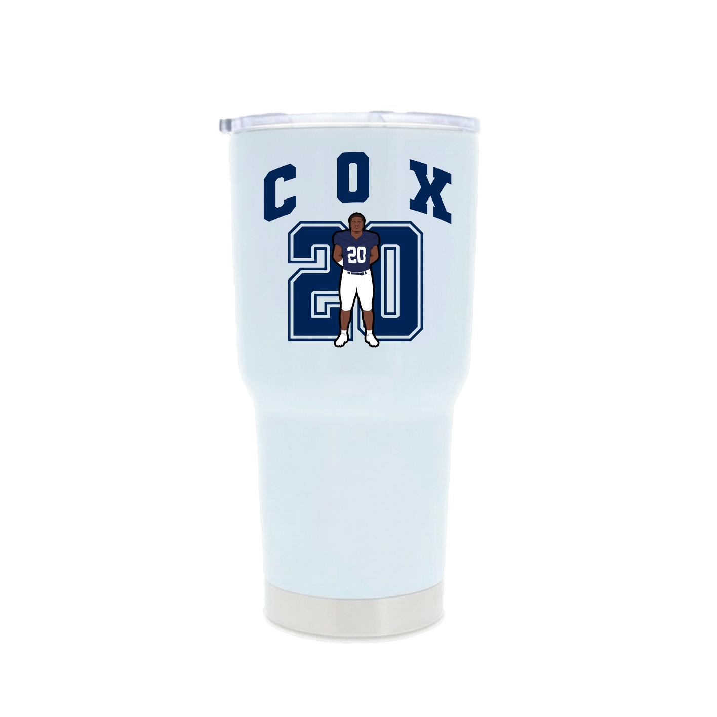 30oz Stainless Steel Tumbler — Number in White