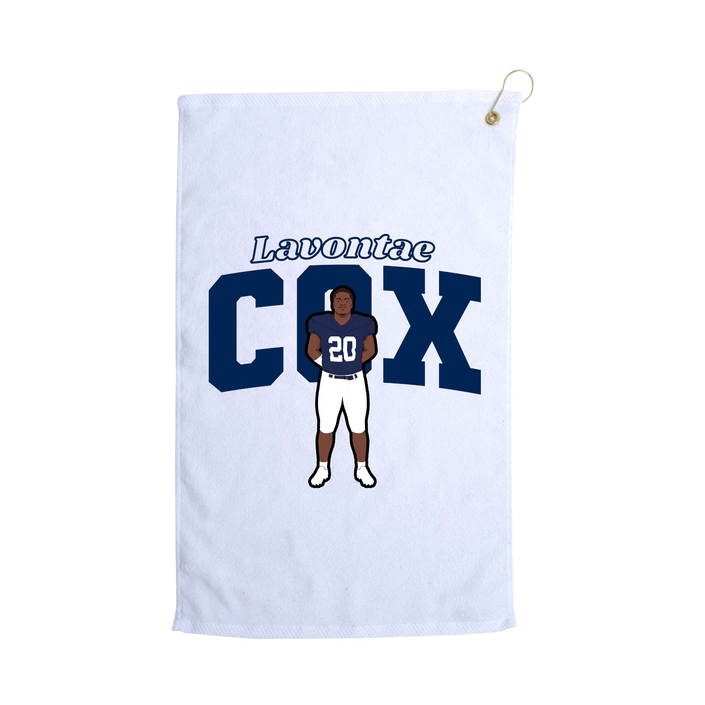 Golf Towel — Name Arch in White